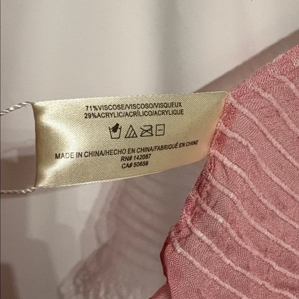Simply Noelle Resortwear Blush Pink Striped Wrap Scarf/Sarong